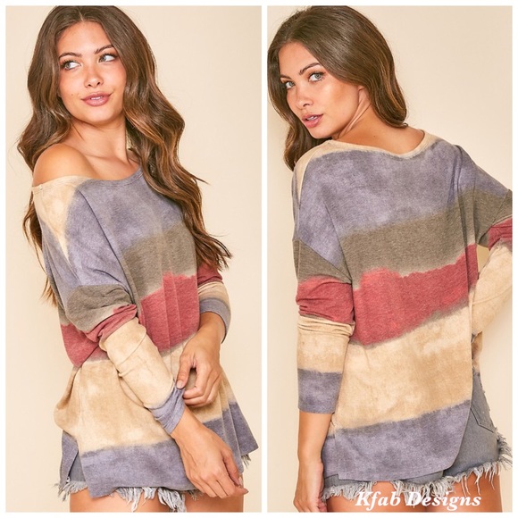 ❤️LAST 1! Soft Multi Tie Dye Loose Fit Knit Top! - Picture 2 of 10